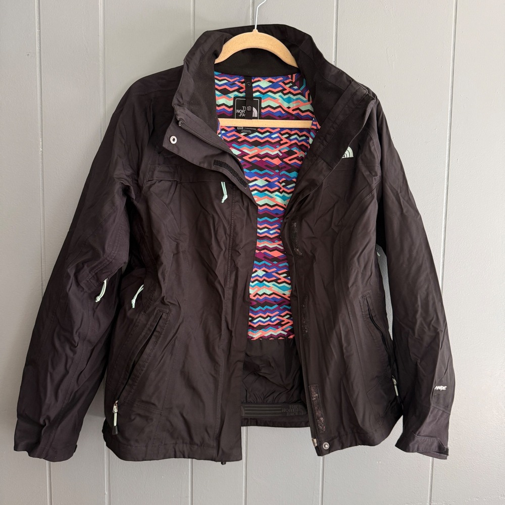 North Face HyVent Jacket Shell Only No Hood/Liner Chevron Lining M Gorpcore